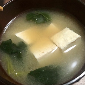 ほうれん草と豆腐の味噌汁＋＋